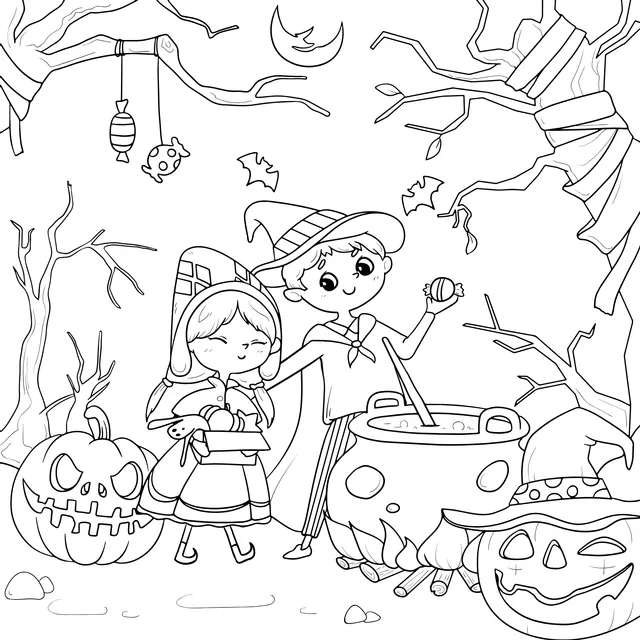 A Joyful Halloween Scene