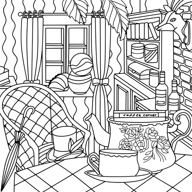 Cozy indoor tea - drinking corner