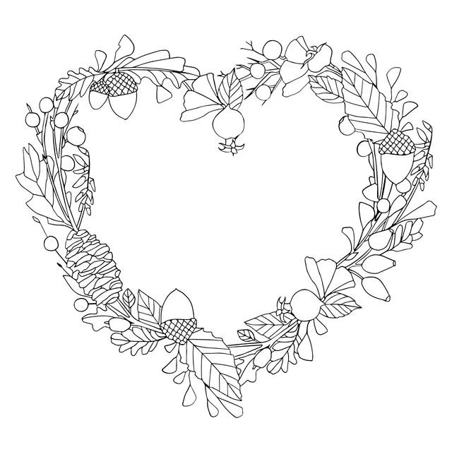 Autumn Heart - shaped Wreath
