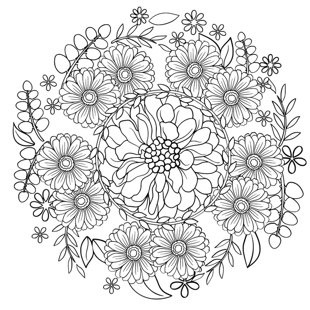 Colorful Floral Circular Pattern