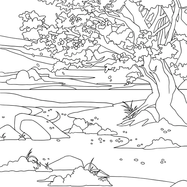 Cherry - blossom Tree by the River