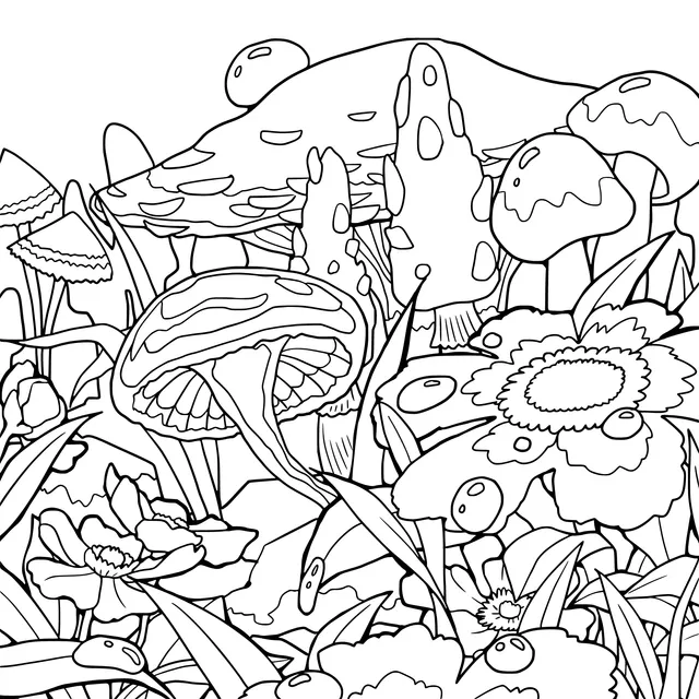 Fantastic Mushroom and Flower World
