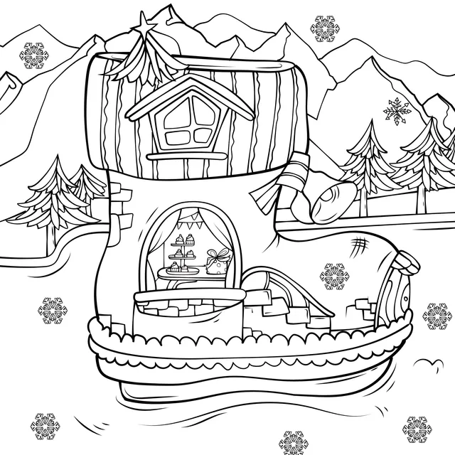 Christmas - boot - shaped house