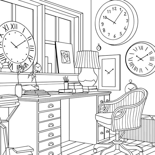 Study Filled with Clocks