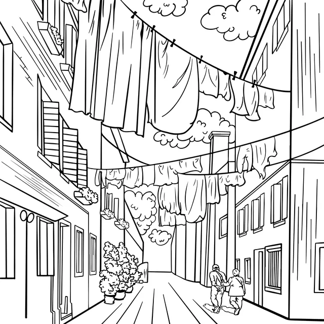 Alley with Drying Clothes