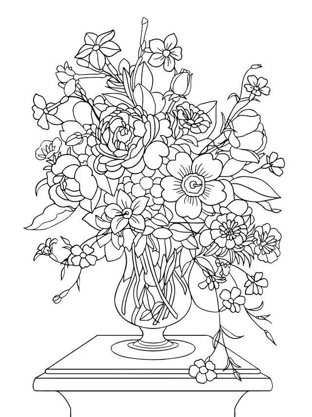 Colorful Flowers in a Vase