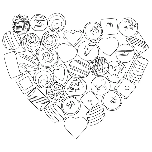 Heart - shaped chocolate assortment