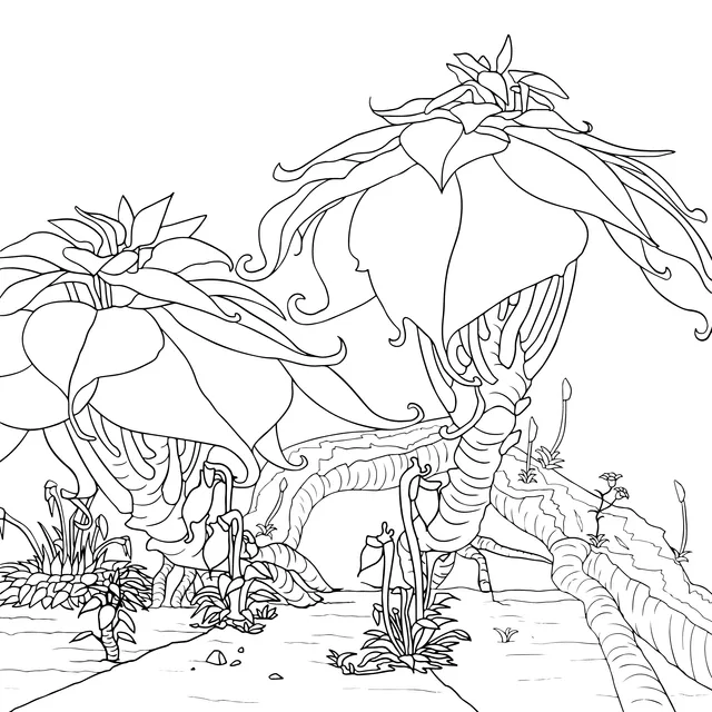 Fantasy Night Plant Landscape