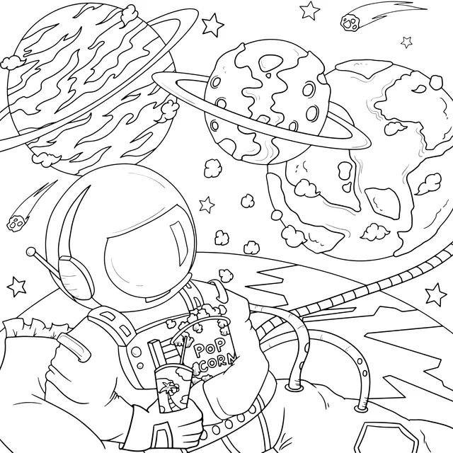 Astronaut Enjoying Food in Space