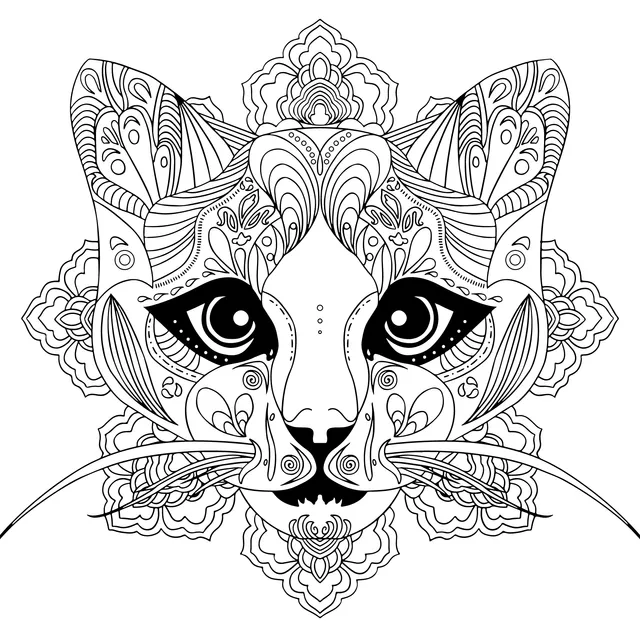 Ornamental Cat - face Pattern