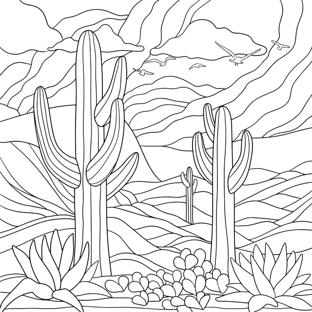 Cactus Landscape in the Desert