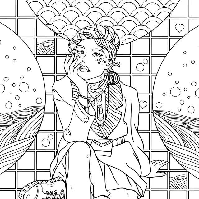 Woman sitting in a stylish pose