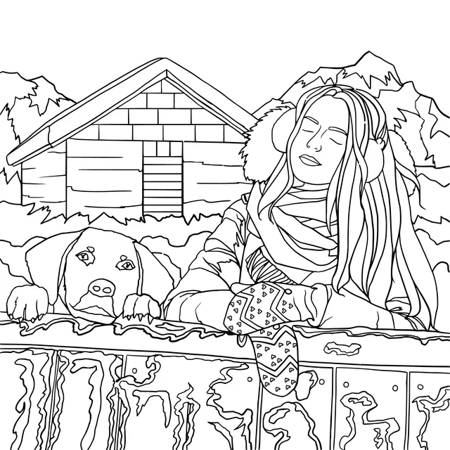A Cozy Moment with a Pet on a Winter Night