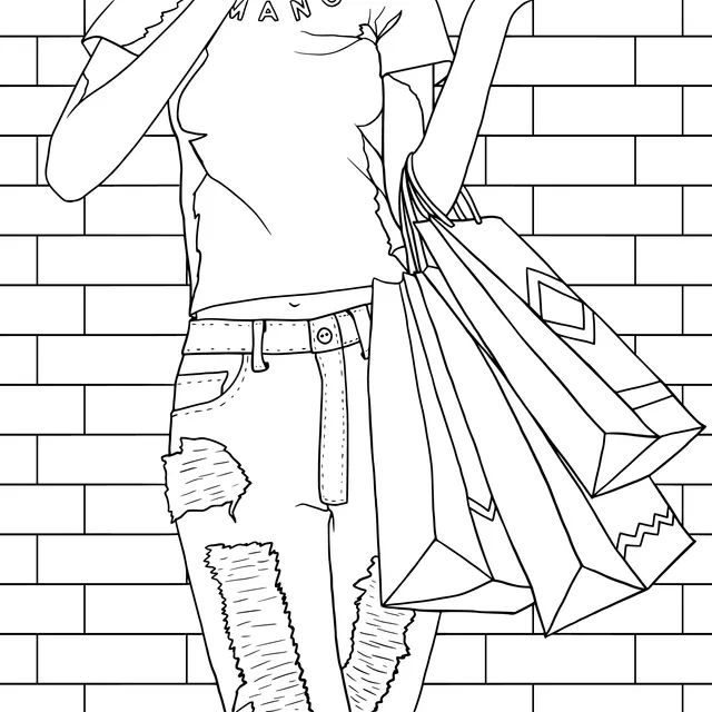 Woman Returning from Shopping