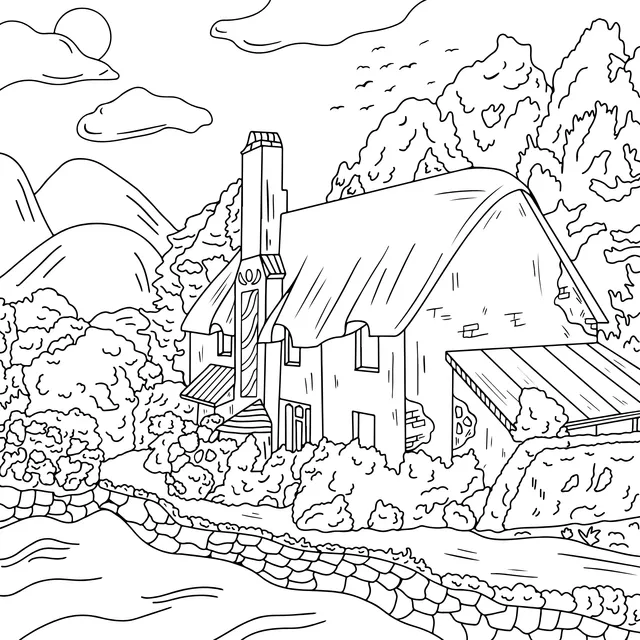Colorful House by the River