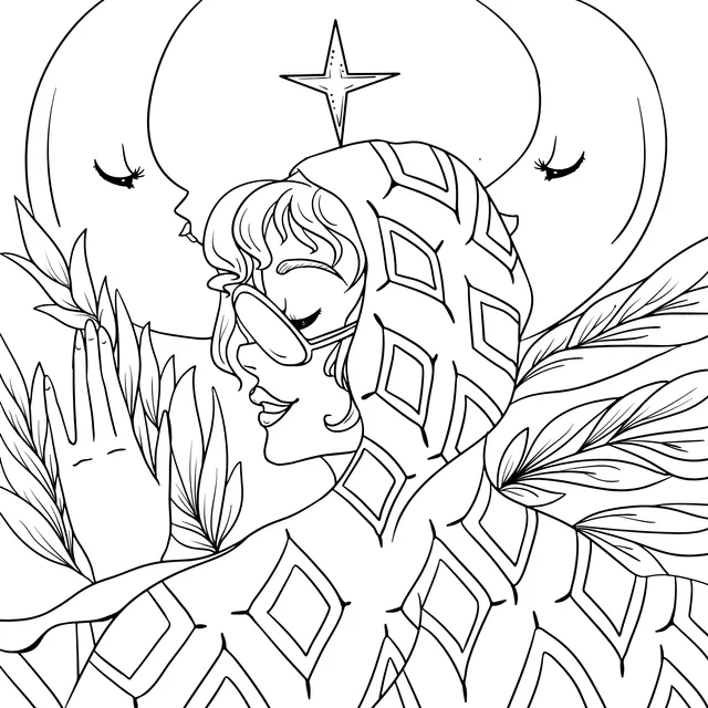 Mysterious Woman in the Moon -lit Night