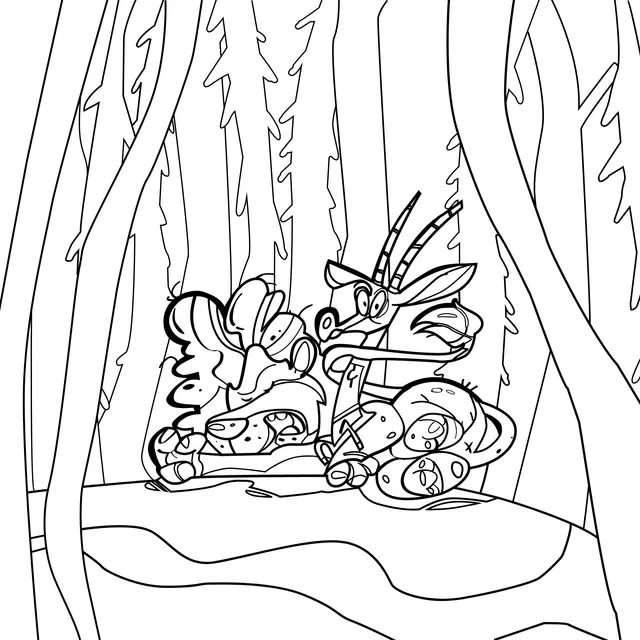 Antelope playing tricks while the lion is sleeping