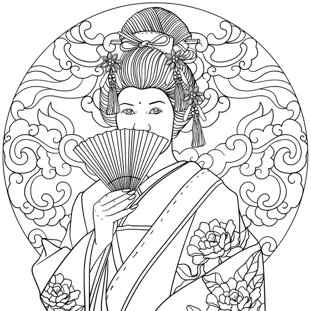 Ancient - styled Woman Holding a Fan