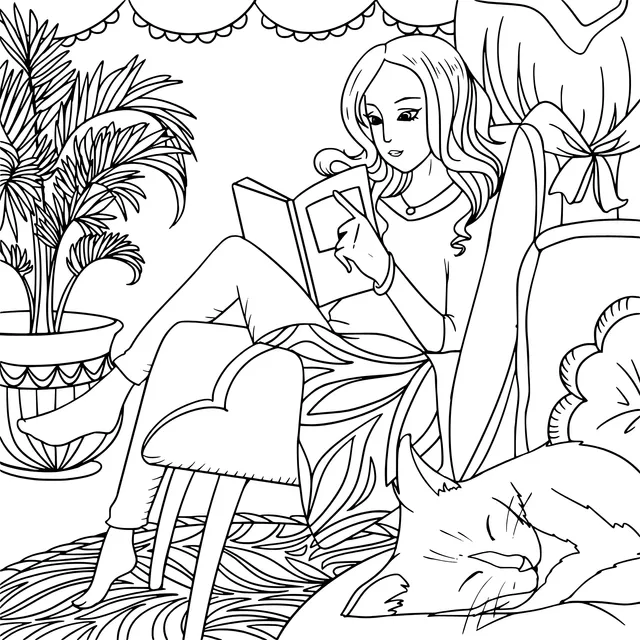 A Lady's Cozy Reading Time