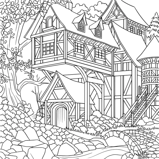 Fairytale Wooden House in the Forest