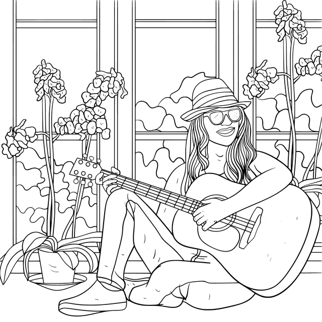 Girl Playing the Guitar