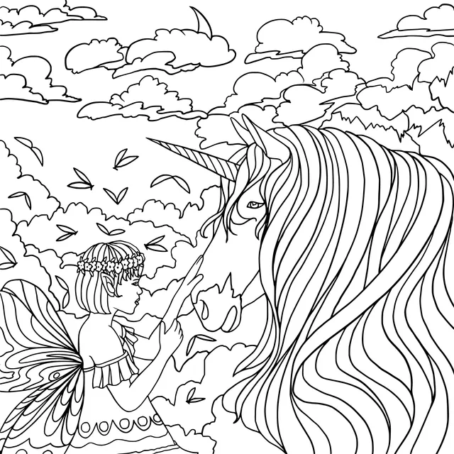 The Encounter of a Fairy and a Unicorn