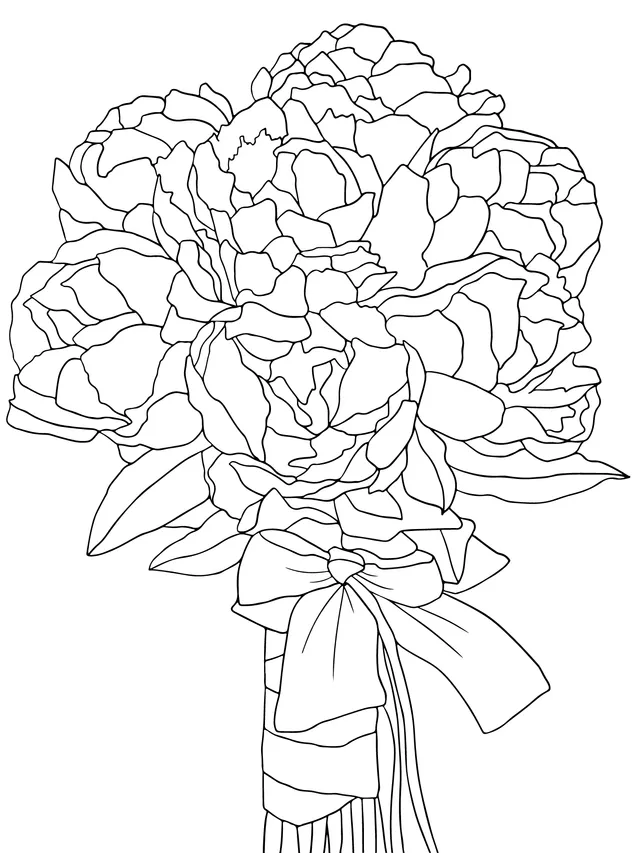 A bouquet of red peonies