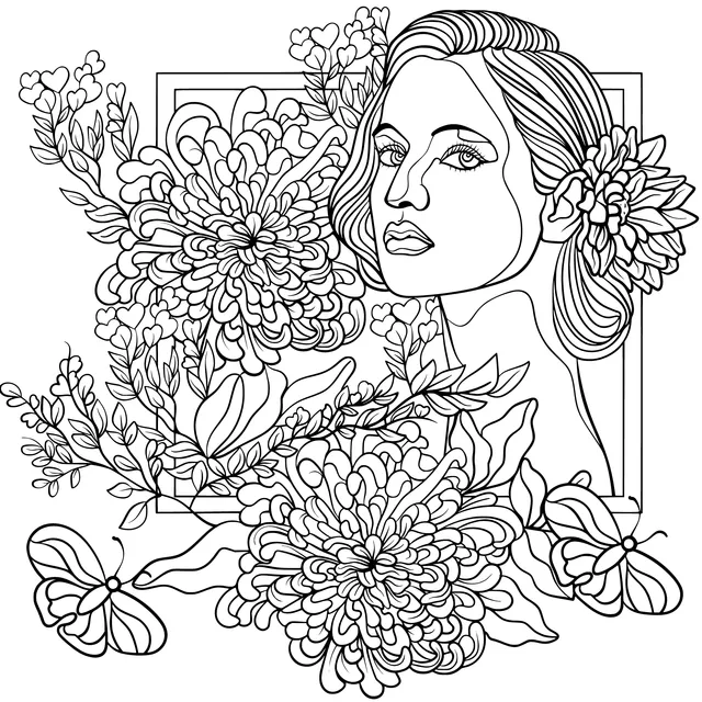 Woman Surrounded by Flowers