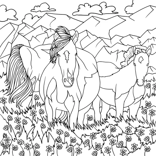 Horses in the Prairie