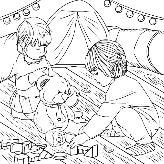 Children playing with toys