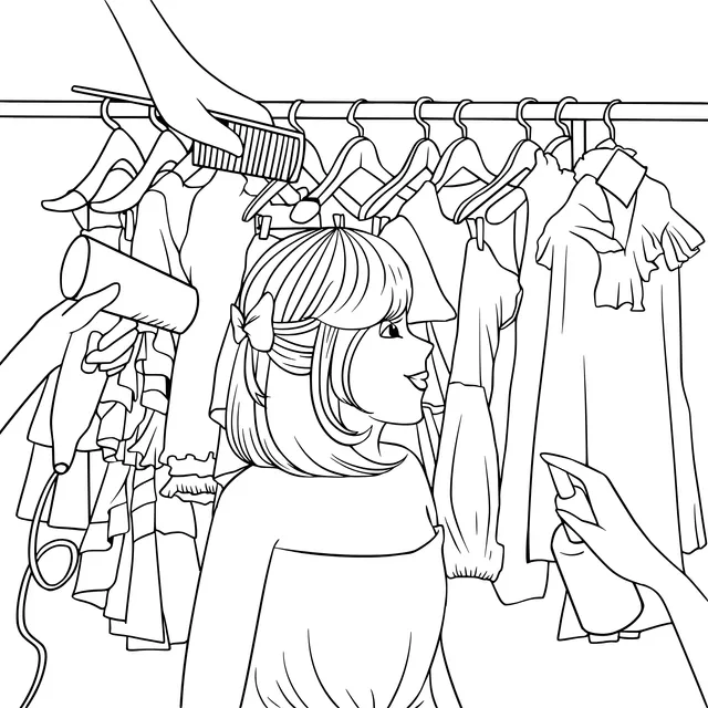 A Girl Being Dressed Up