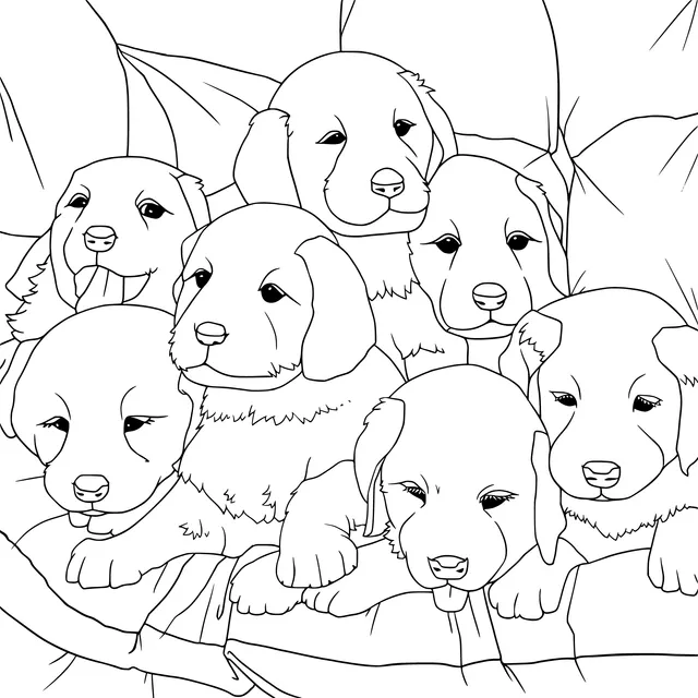 A group of cute puppies