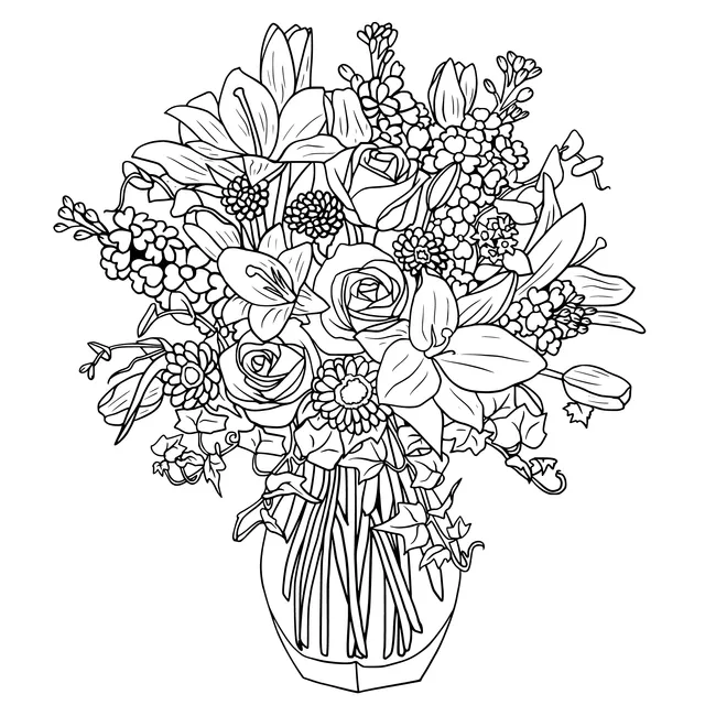 Colorful Flowers in a Vase