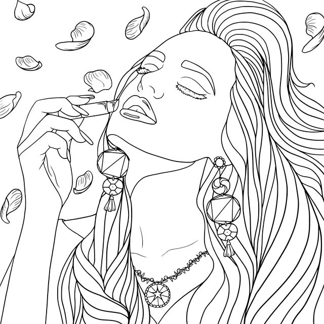Woman Applying Lipstick