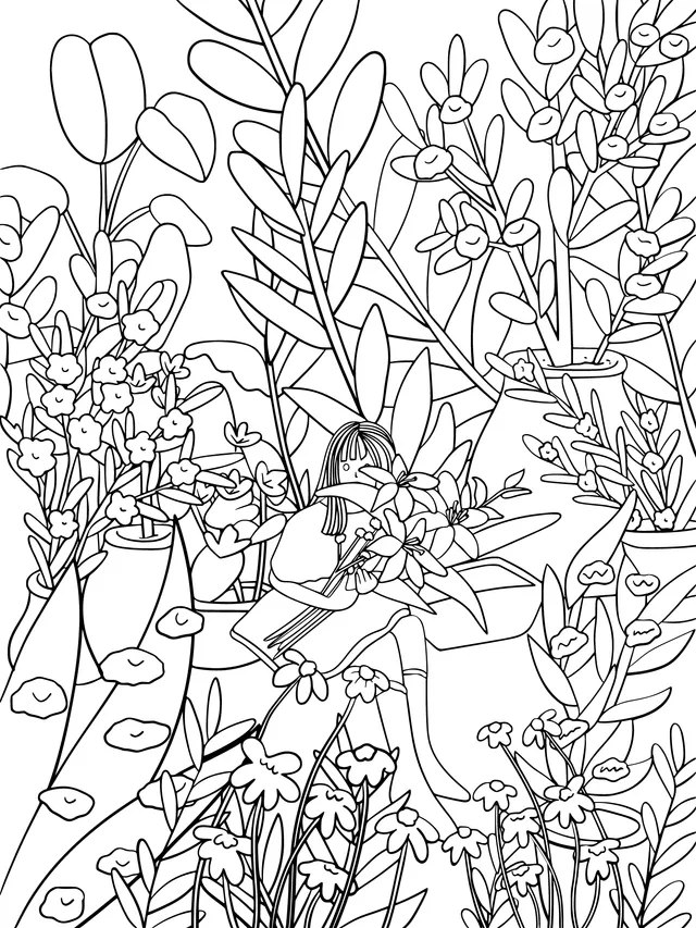 Girl among the Flowers