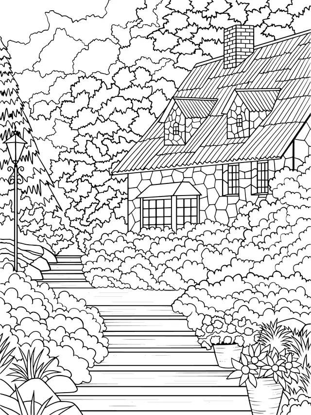 A Cottage Surrounded by Flowers