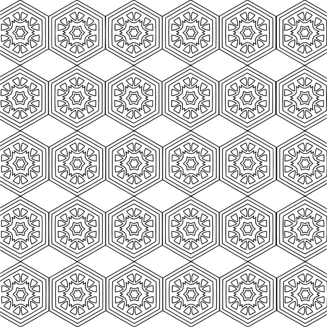Colorful hexagonal geometric patterns