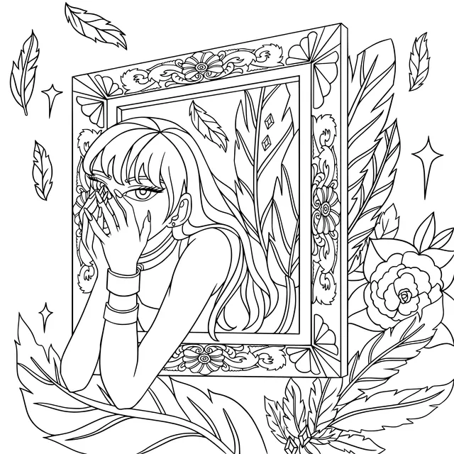 Dreamy Girl in the Picture Frame