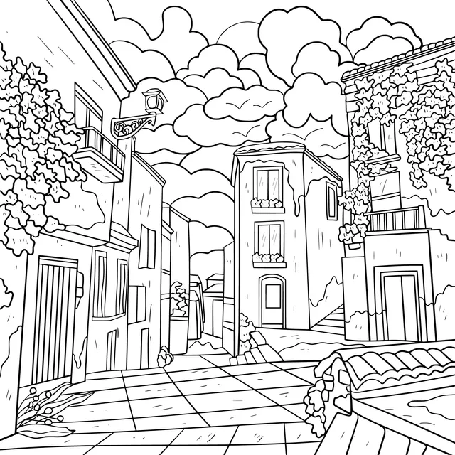 Colorful Street Scene