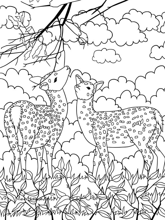 Two Deer in the Forest