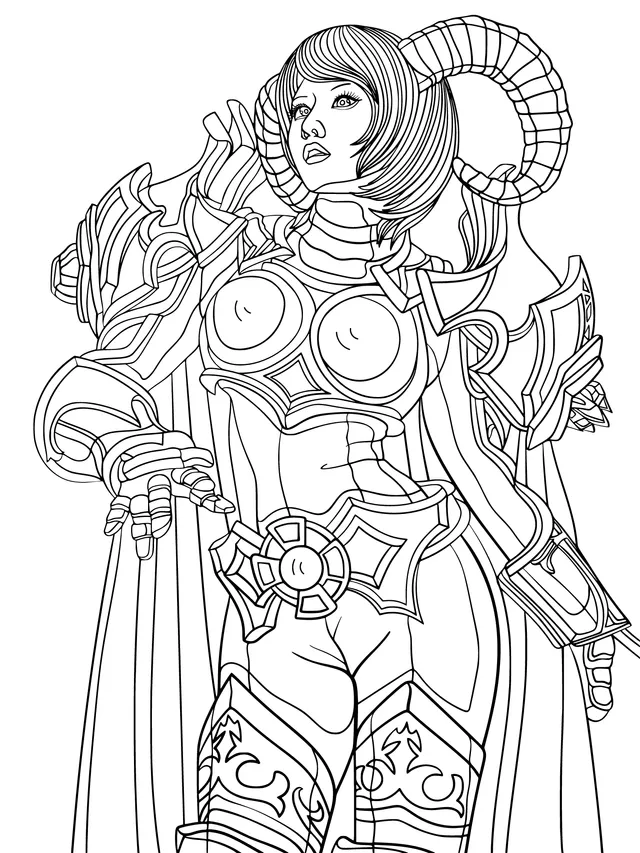 Female character in gorgeous armor