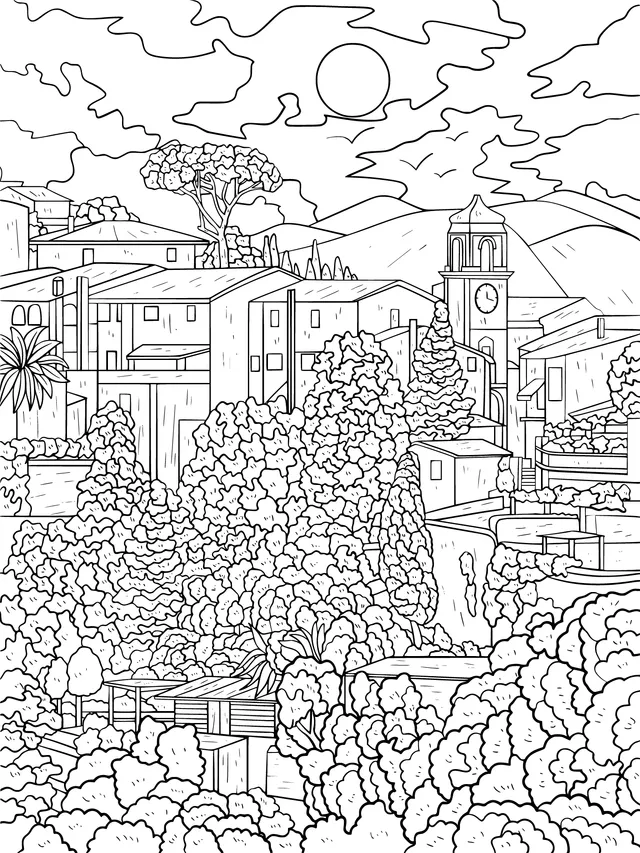 Scenery of a Town under the Sun