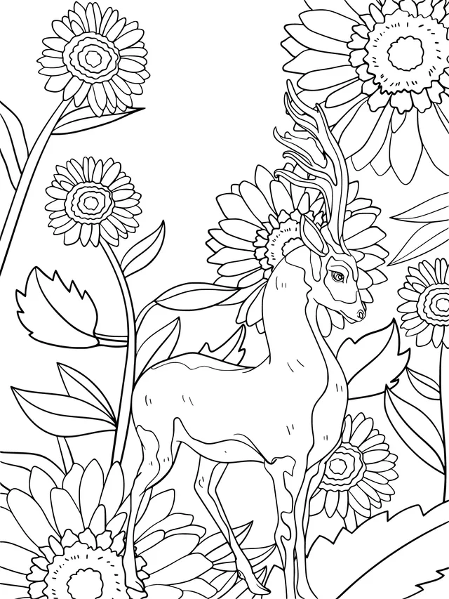 Deer in the Sunflowers