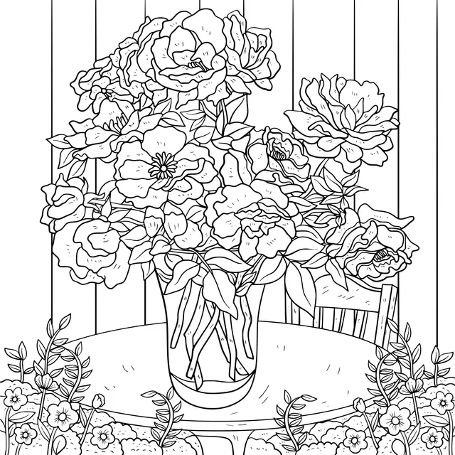 Colorful Flowers in a Vase