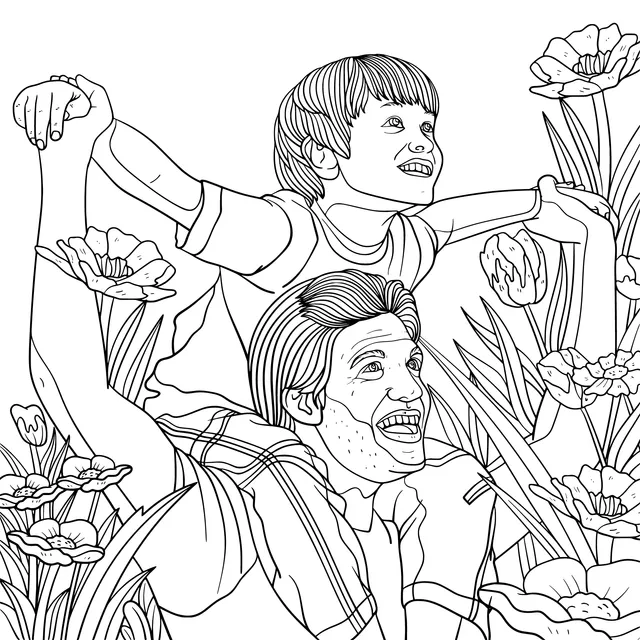Happy Moments on Father's Shoulders