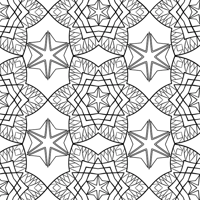 Colorful Star - shaped Geometric Pattern