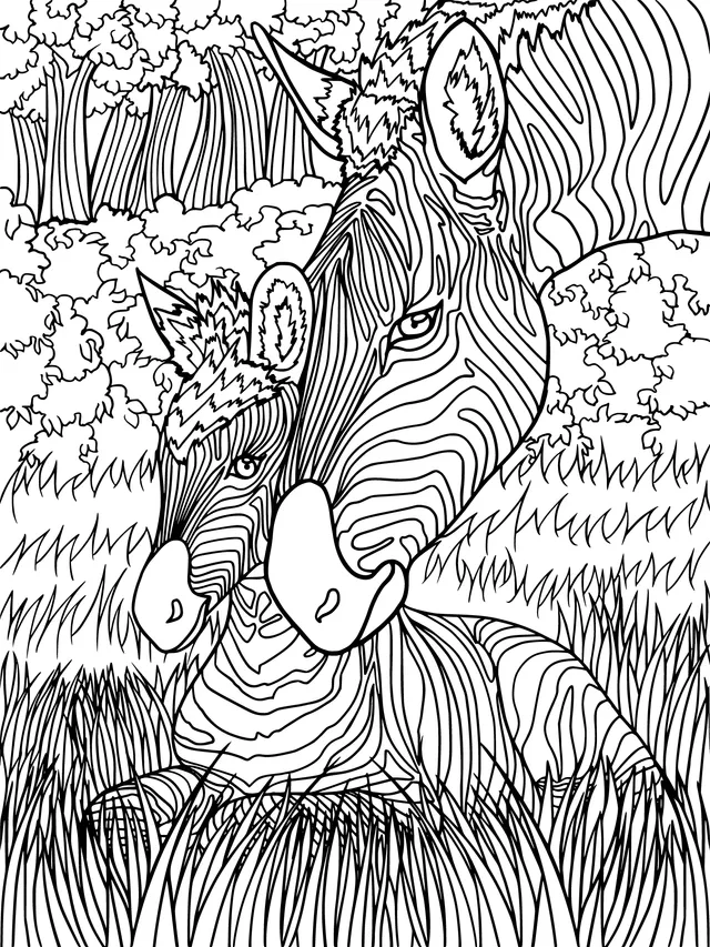 Mother - zebra and foal