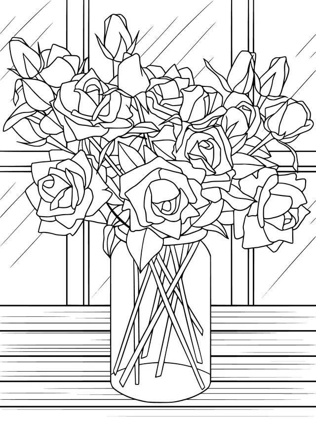 Pink roses in a vase