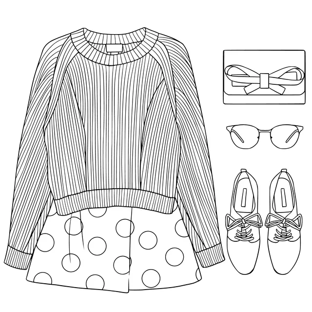 Fashionable clothing and accessory set