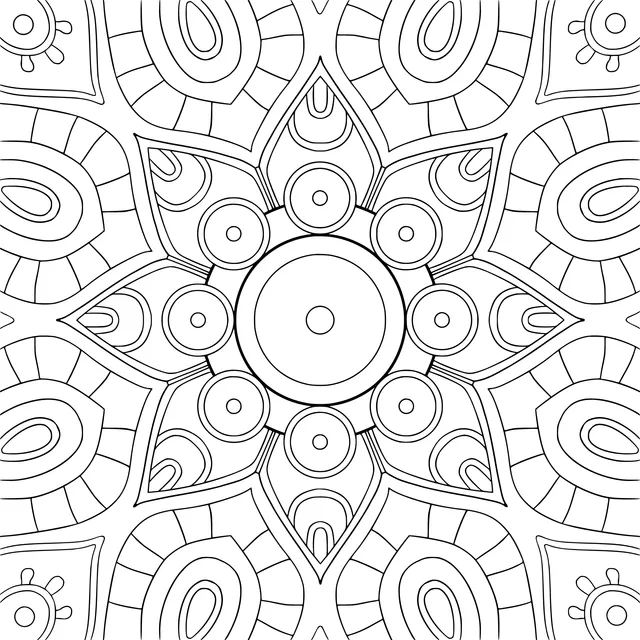 Blue and yellow mandala pattern